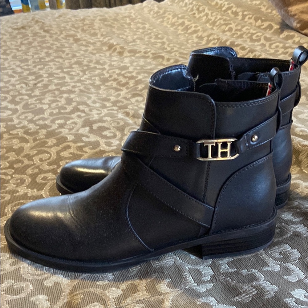 Tommy Hilfiger Brown Ankle Boots with Gold Buckle